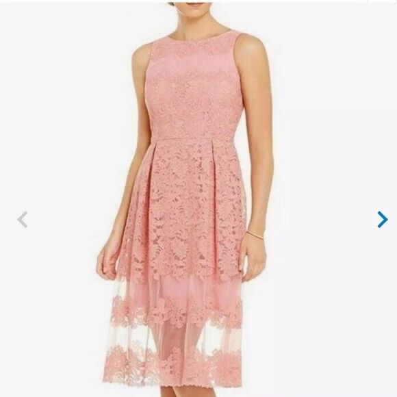 Katherine Kelly women’s lace pink dress size 12.  New with tags.  Read below! - Picture 1 of 11